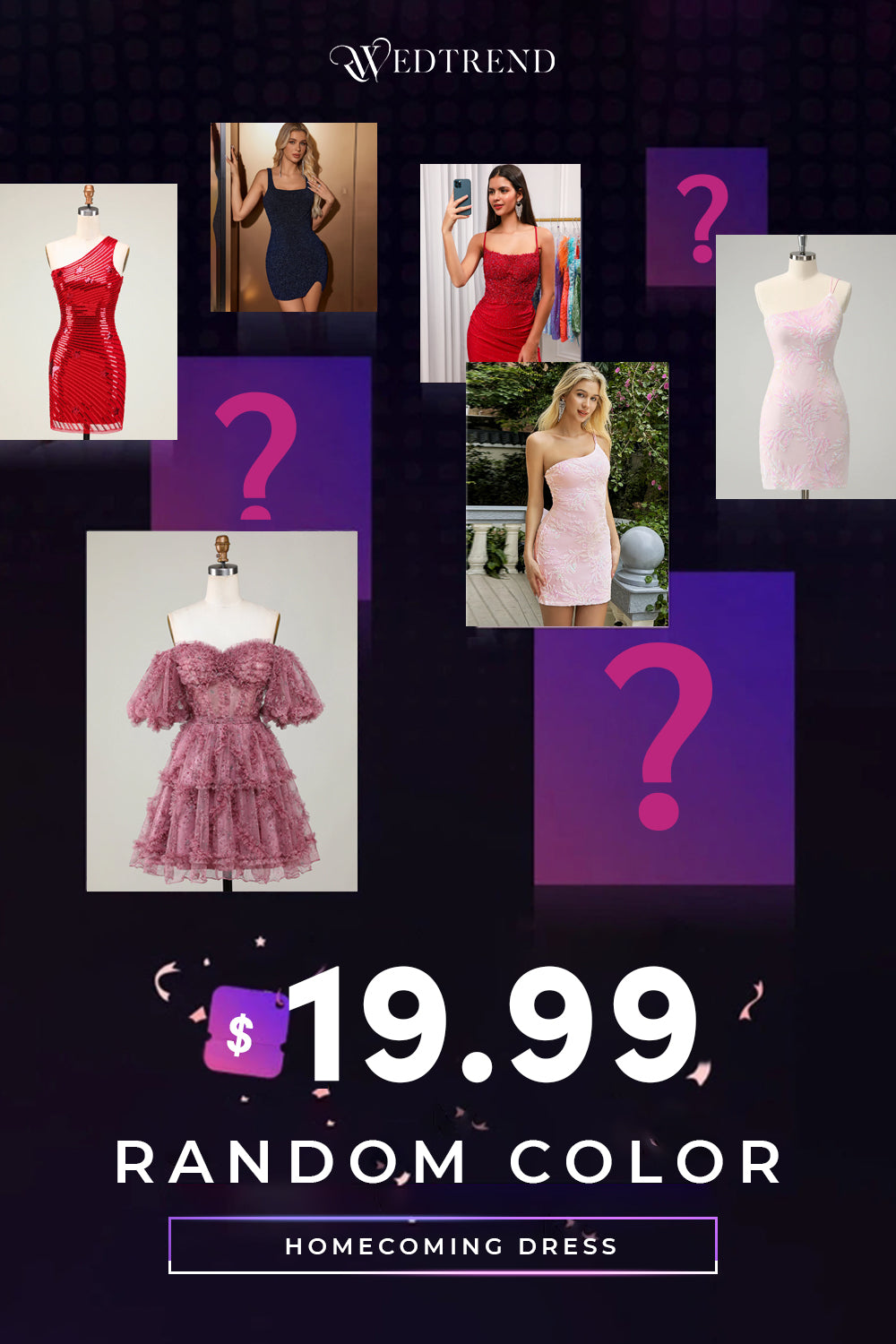 [U.S. WAREHOUSE ] Cocktail & Homecoming Party Dress – Random Style – $19.99