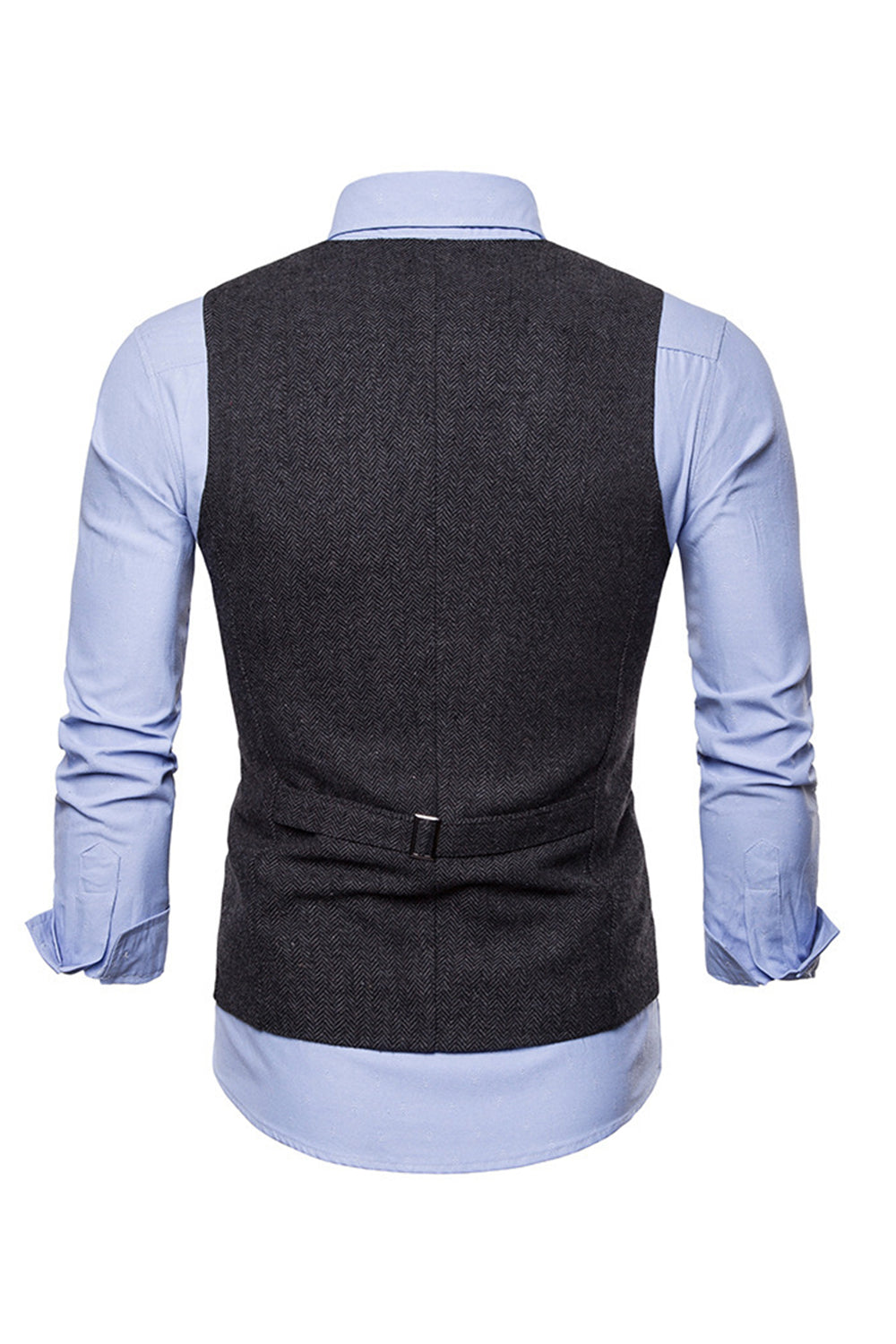 Men’s Single Breasted V-Neck Black Suit Vests