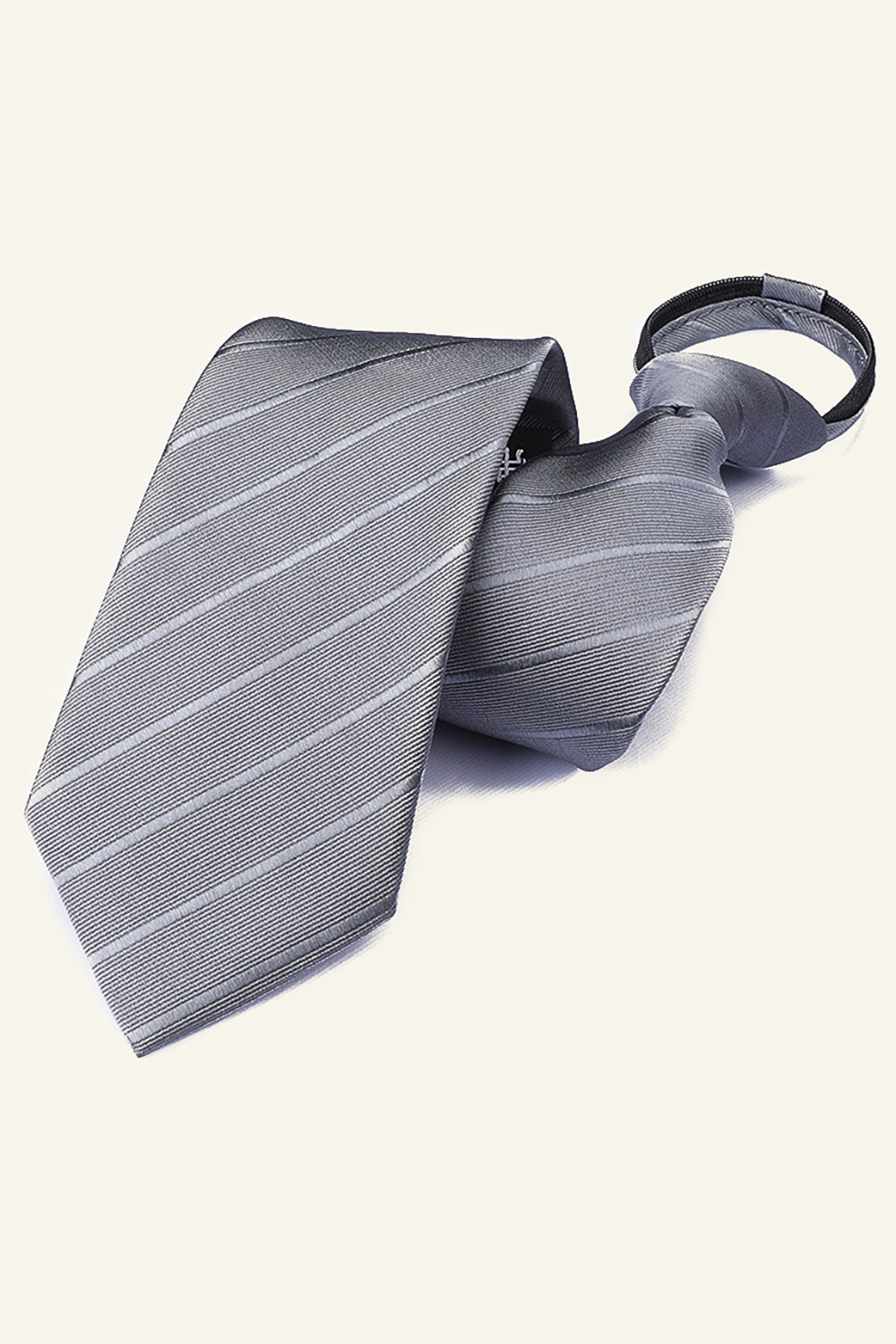 Men’s Dark Grey Striped Tie For Party