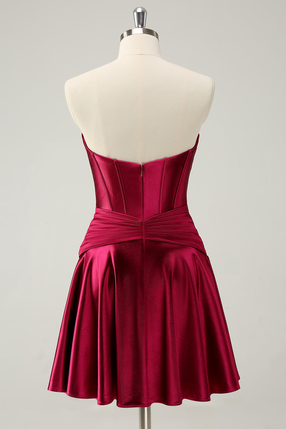 Cute Burgundy A Line Sweetheart Criss Cross Corset Homecoming Dress with Ruffles