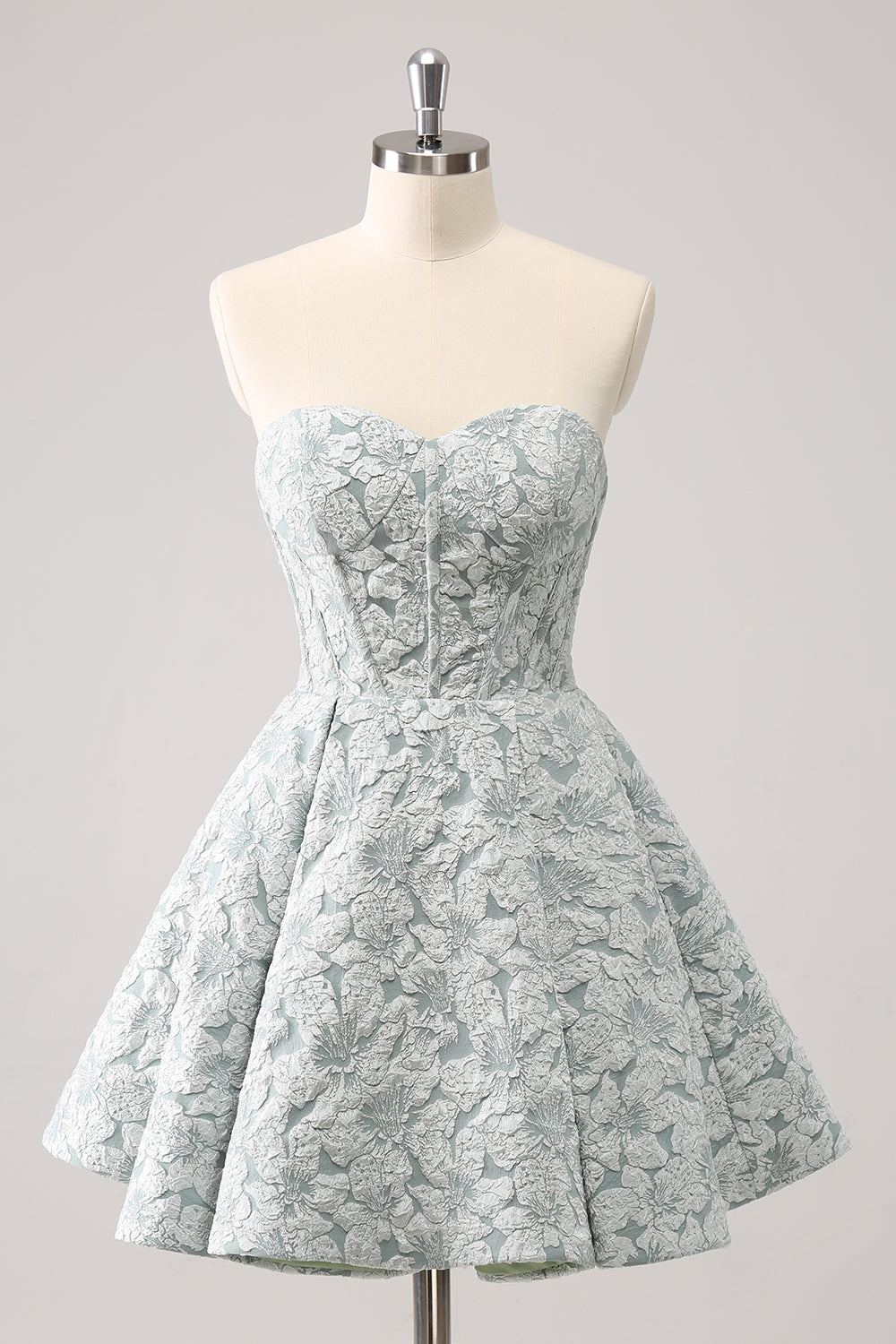 Cute Grey Green A Line Sweetheart Corset Short Homecoming Dress