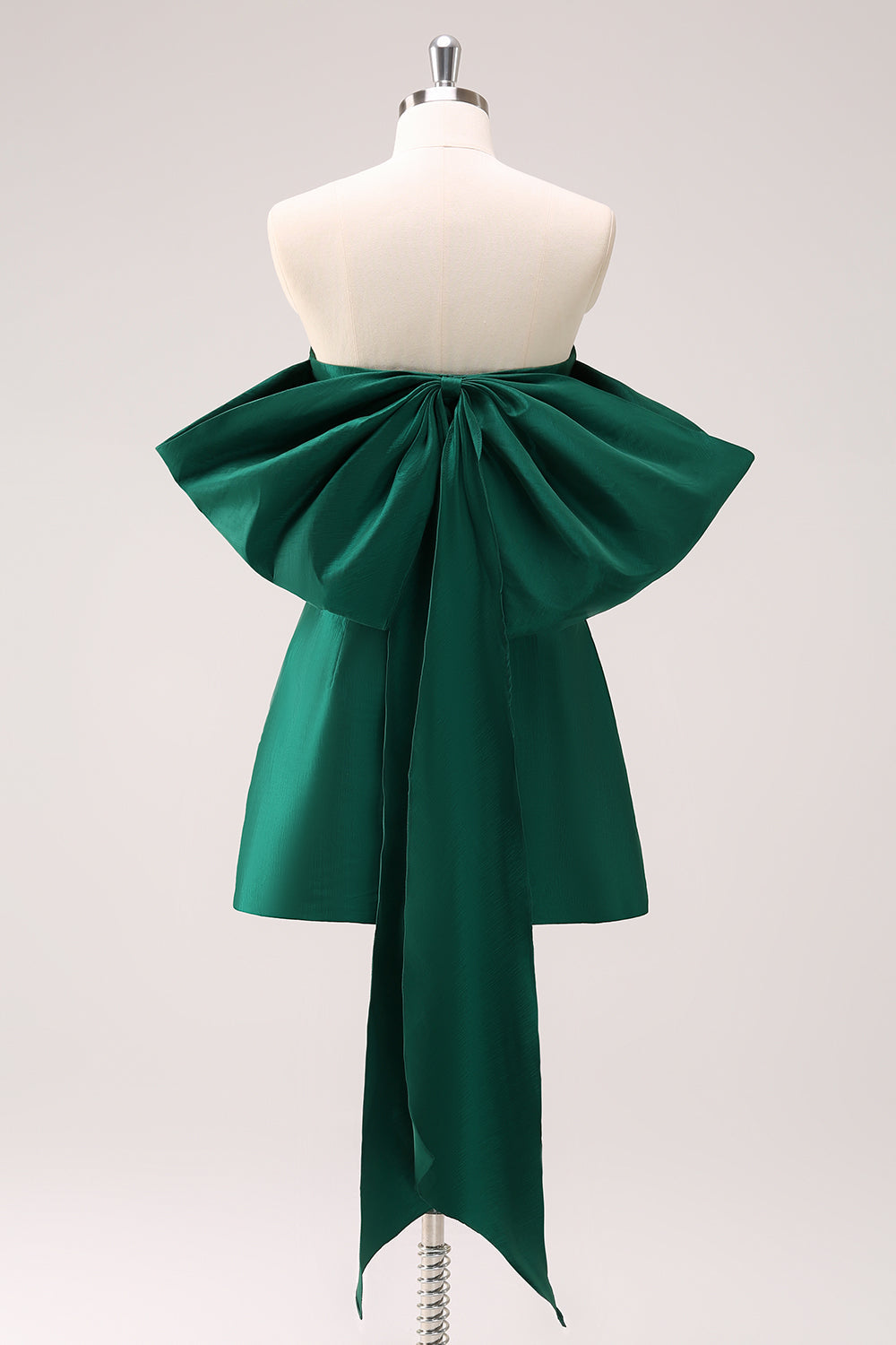 Dark Green A Line Strapless Short Homecoming Dress with Bow