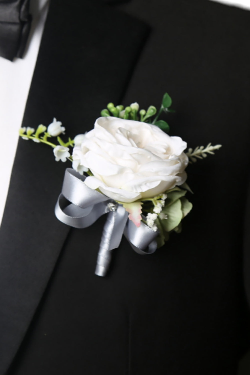 Men’s Burgundy Flower Wedding Party