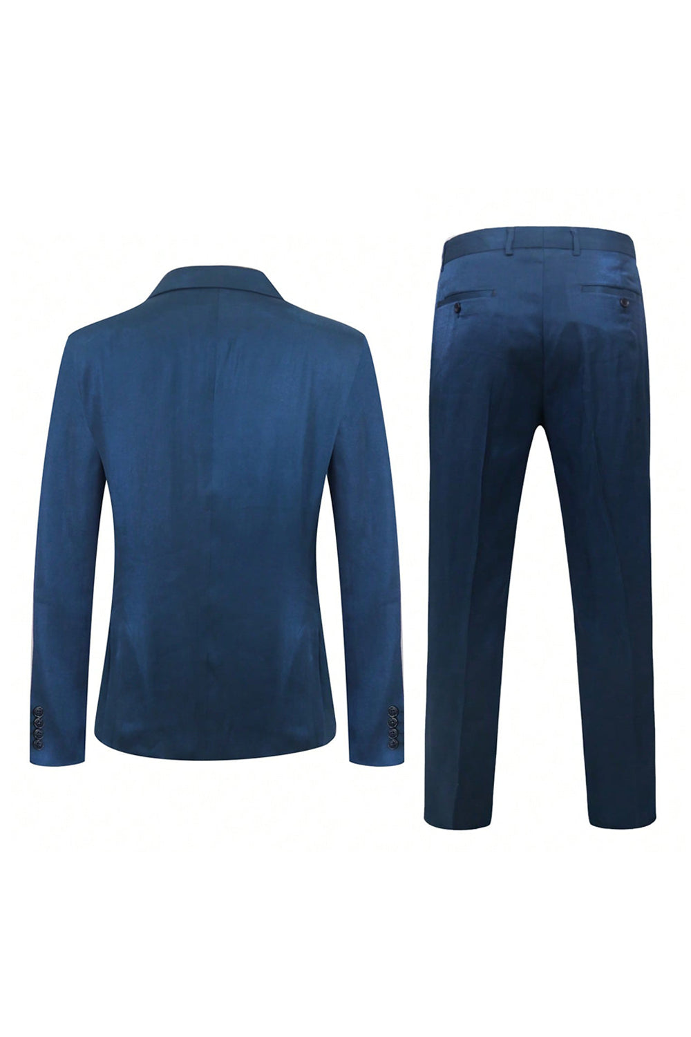 2 Pieces Blue Double Breasted Peak Lapel Men’s Suit