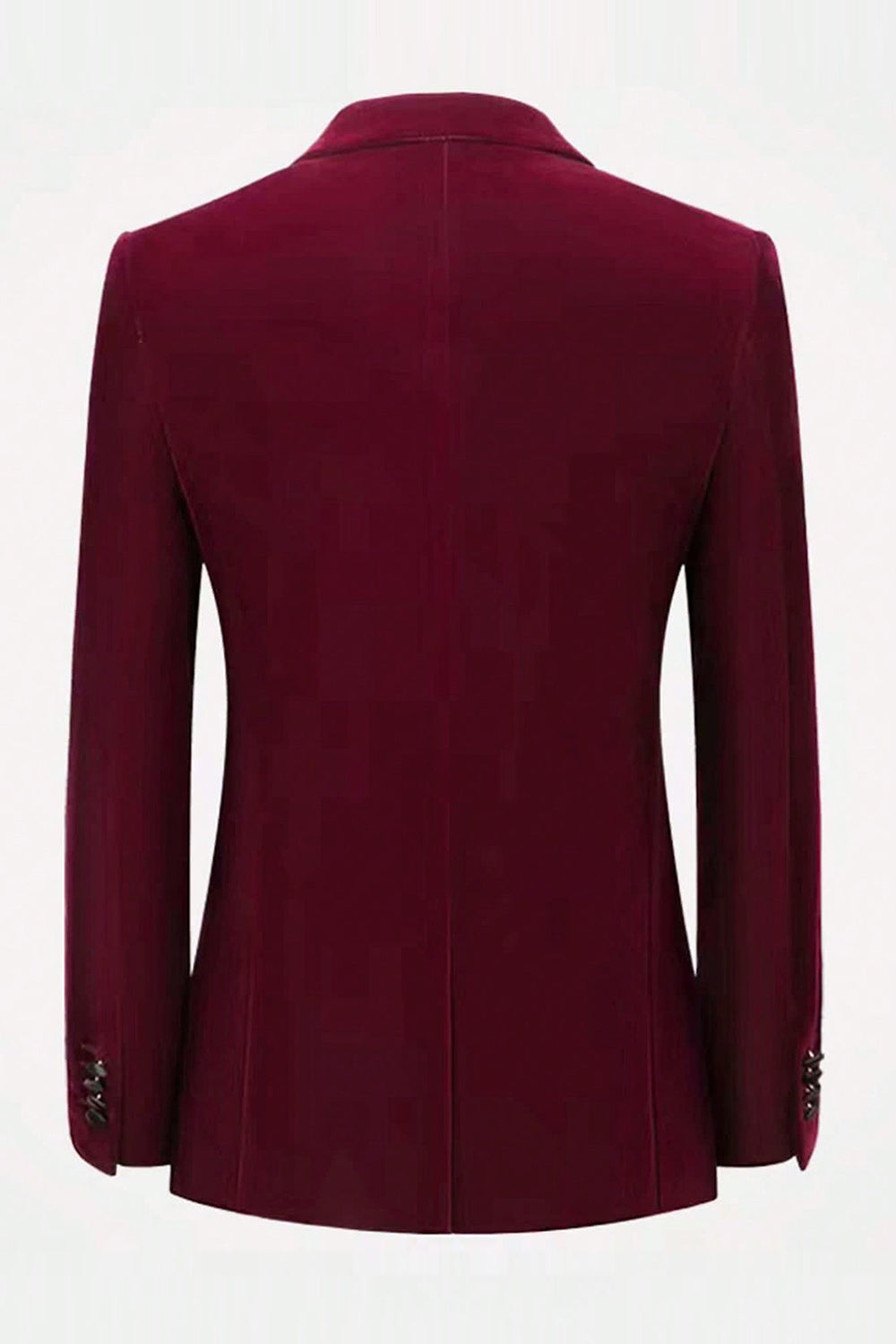 Men’s Burgundy Velvet Single Breasted Blazer