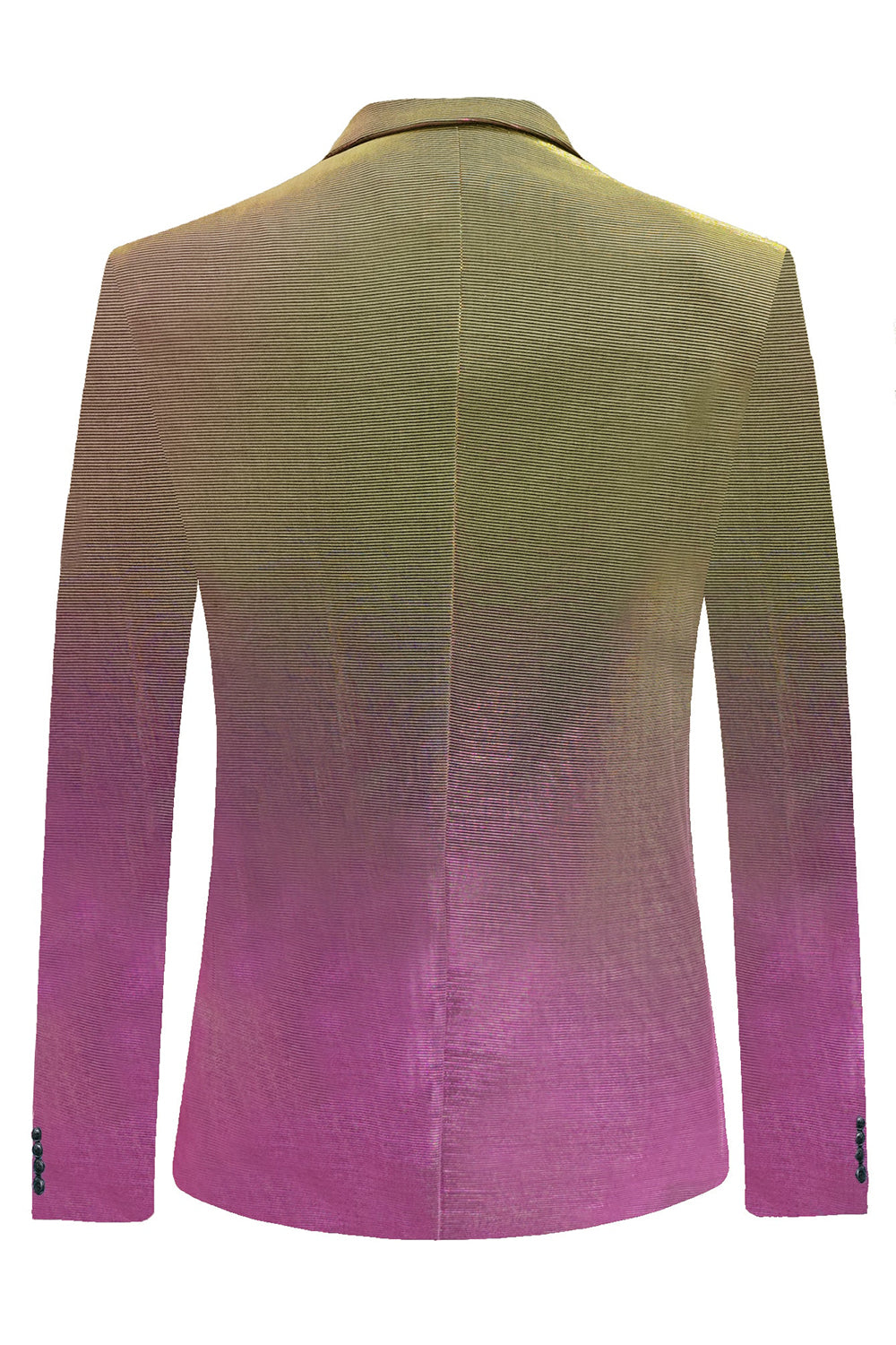 Men’s Purple Yellow Notched Lapel Prom Blazer