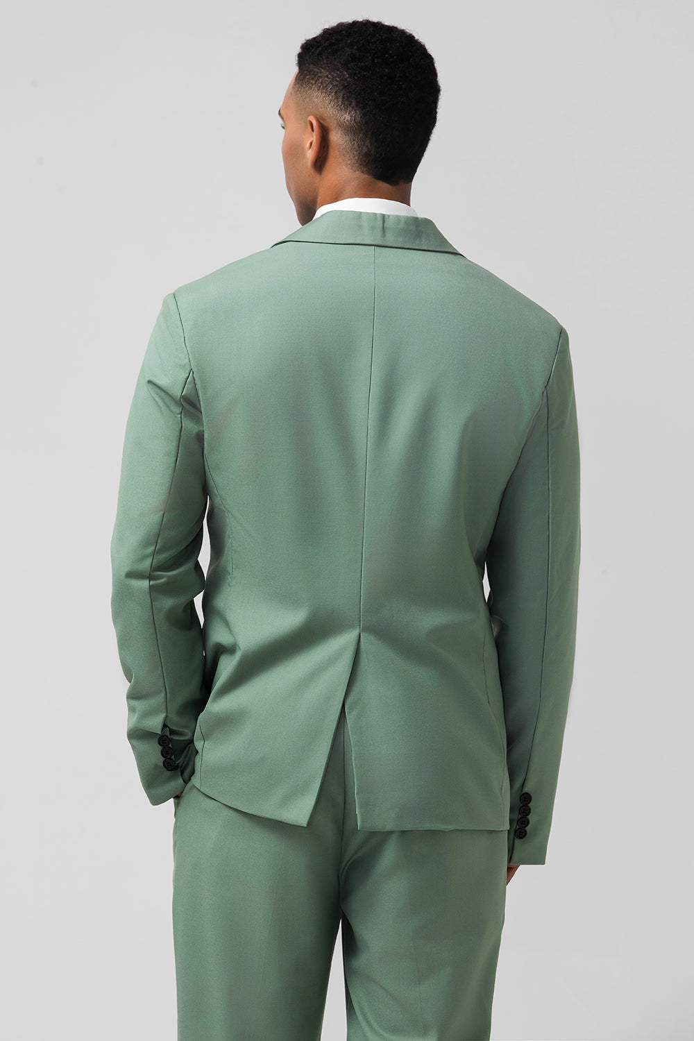 Men’s Grey Green Notch Lapel Single Breasted 2 Piece Prom Suits