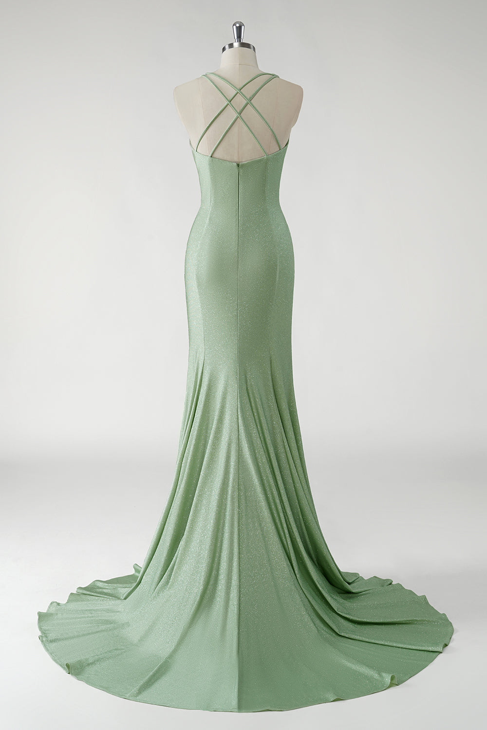 Green Sheath V Neck Ruched Long Prom Dress with 3D Flowers