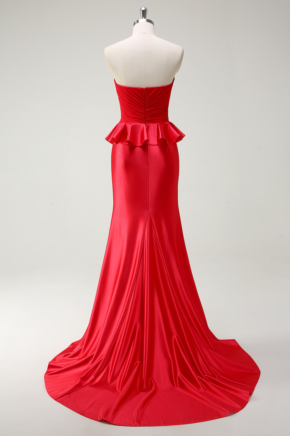 Red Mermaid Sweetheart Cut Out Long Prom Dress with Slit