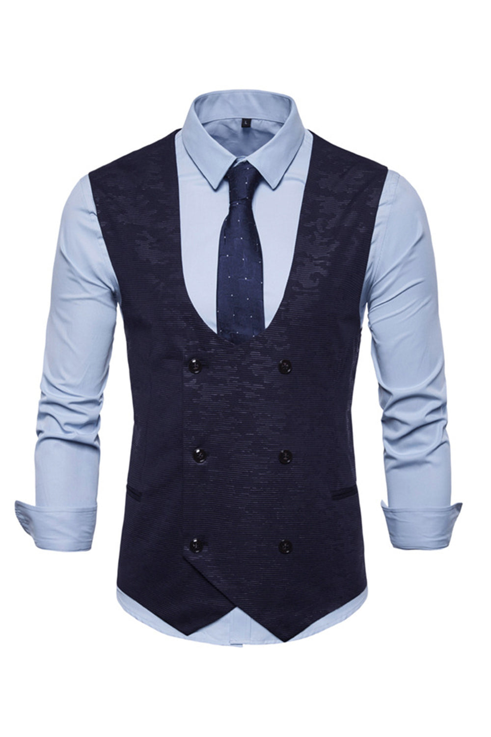 Men’s U Neck Double Breasted Suit Vest