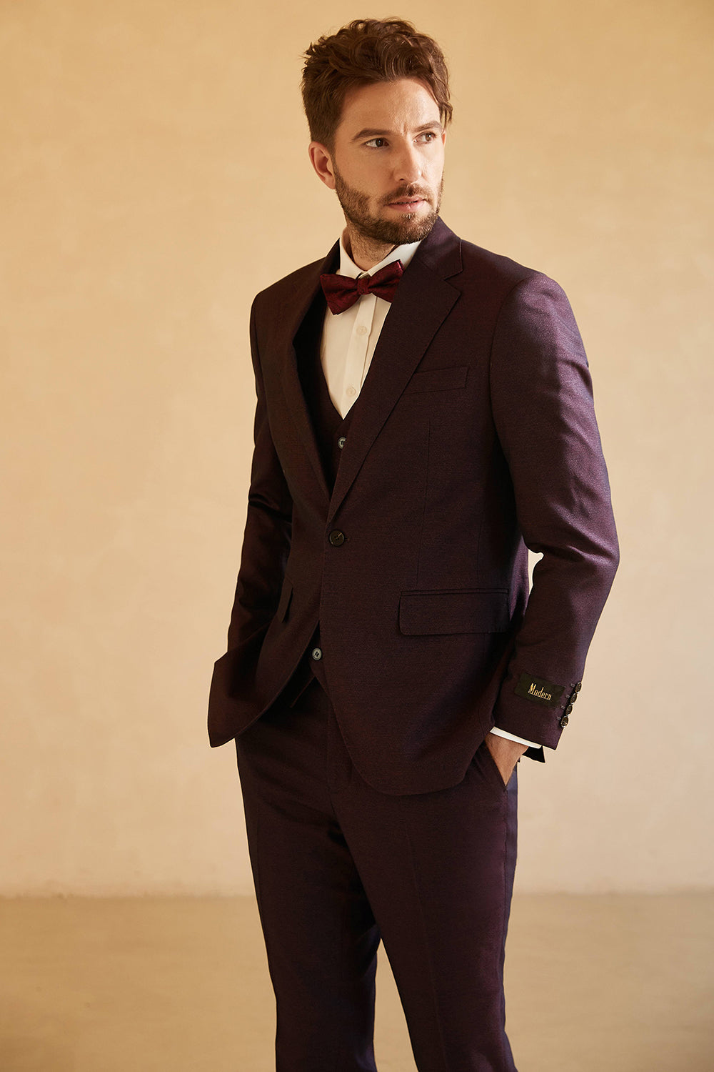 Men’s Slim Fit Notched Lapel Single Button Suits for Wedding