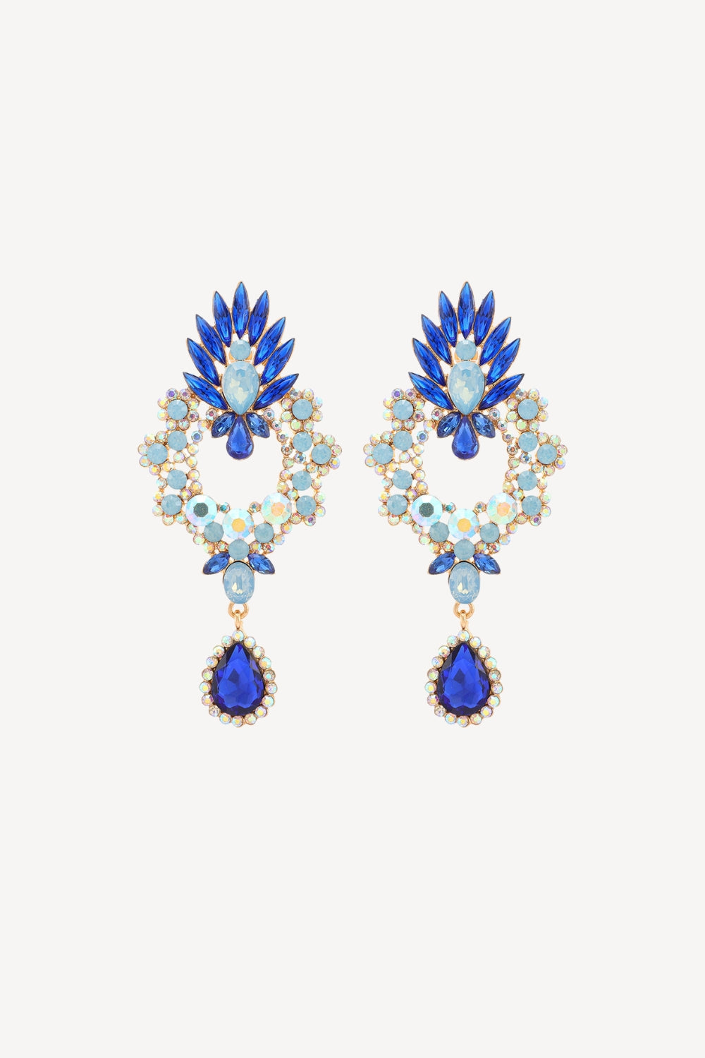 Sparkly Geometric Rhinestone Drop Earrings