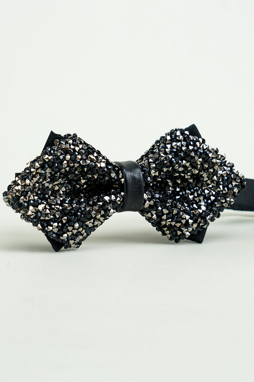 Men’s Black Rhinestones Adjustable Party Bow Ties