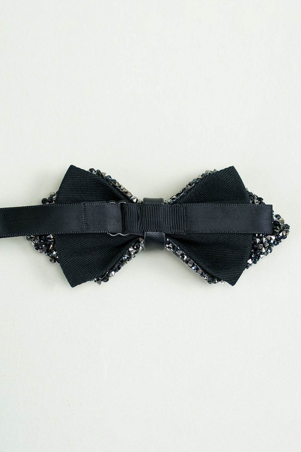 Men’s Black Rhinestones Adjustable Party Bow Ties