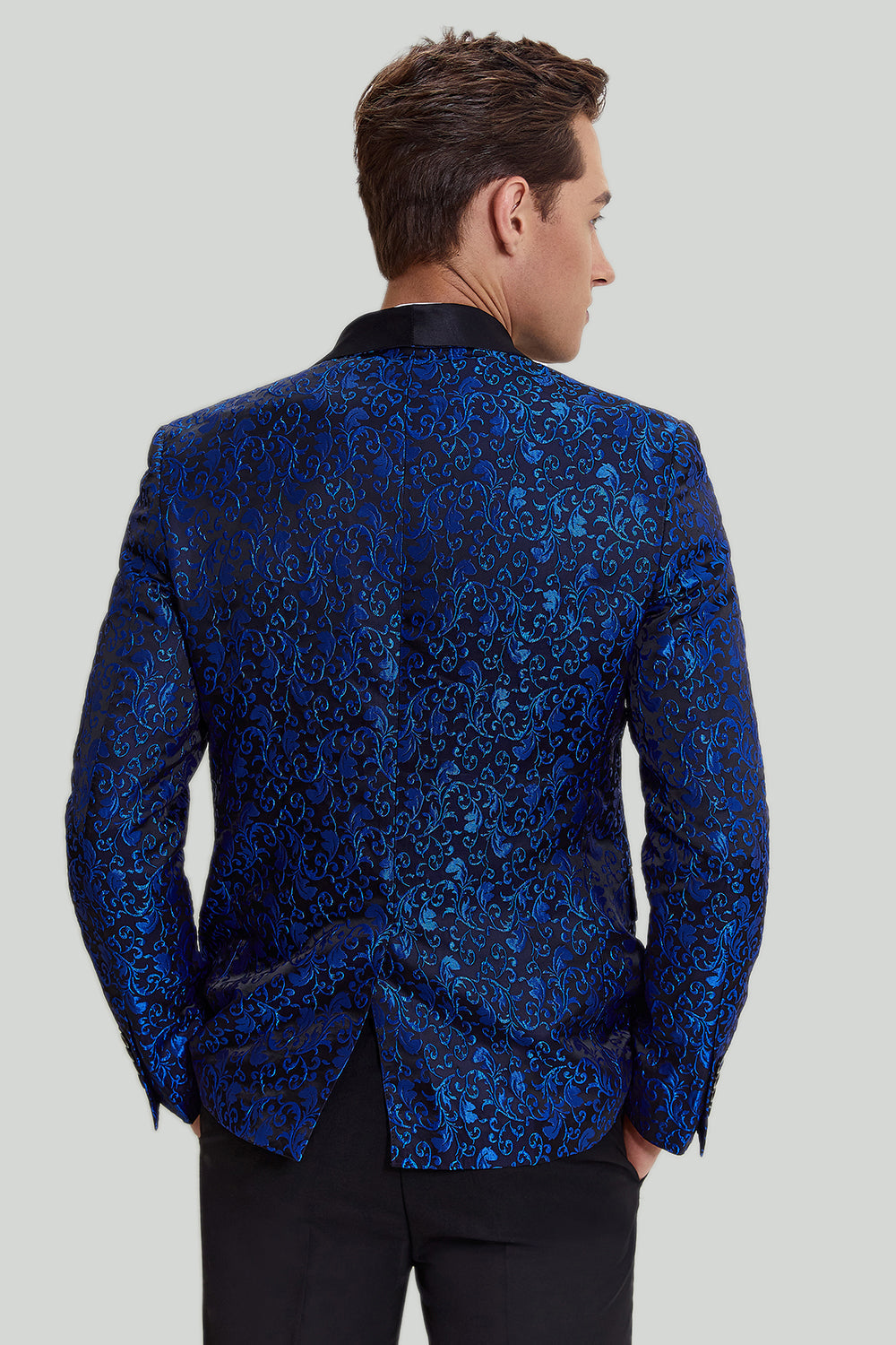 Men’s Royal Blue Shawl Lapel 2 Piece Slim fit Prom Suit