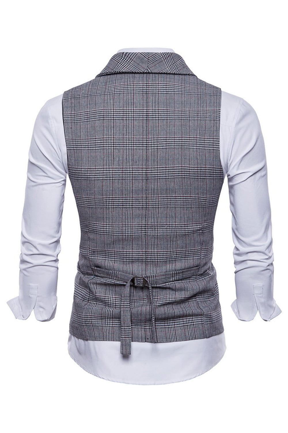 Men’s Grey Pinstripe Double Breasted Shawl Lapel Suit Vest