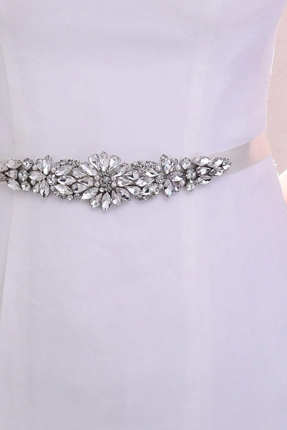 Simple Satin Sash With Rhinestones