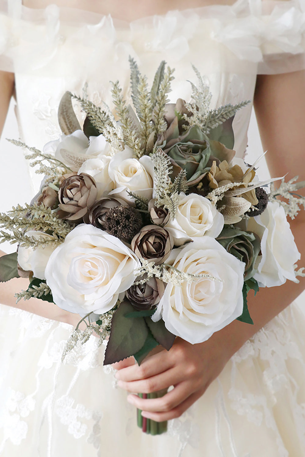 Free-Form Silk Flower Bridal Bouquets