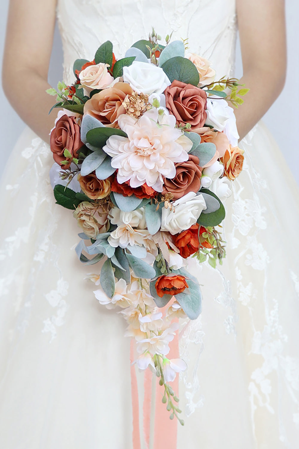 Cascade Silk Flower Bridal Bouquets