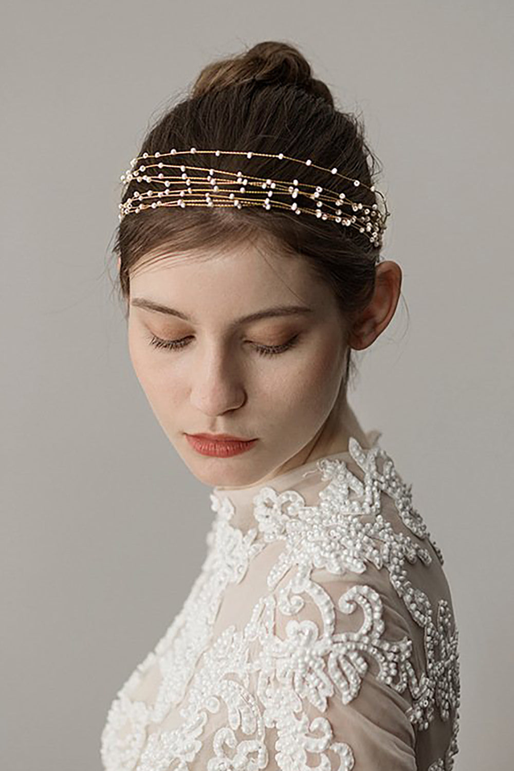 White Bridal Pearl Headband Accessory