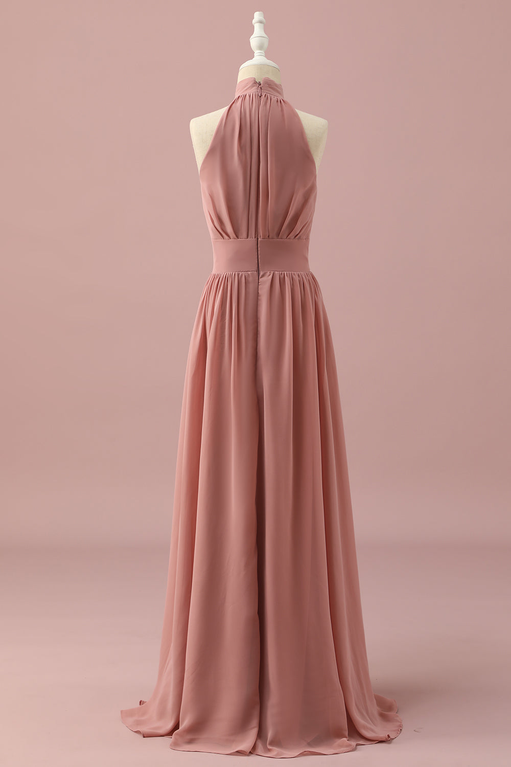 Sunset A Line Halter Floor Length Chiffon Junior Bridesmaid Dress