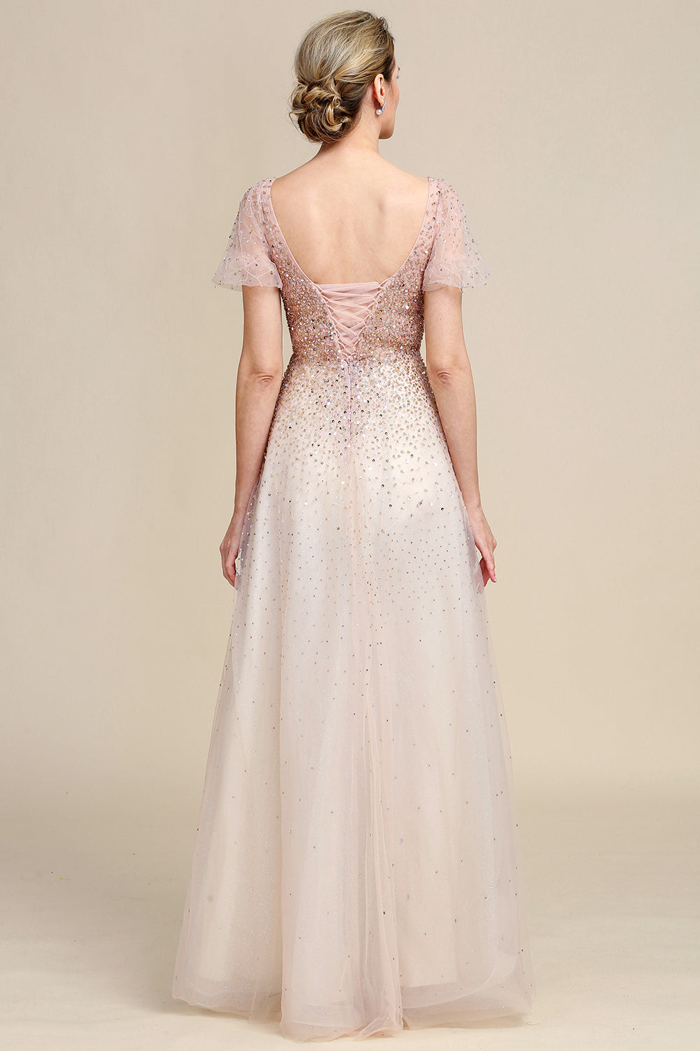 Blush A Line Beading Sparkly Mother Of Bride Dress