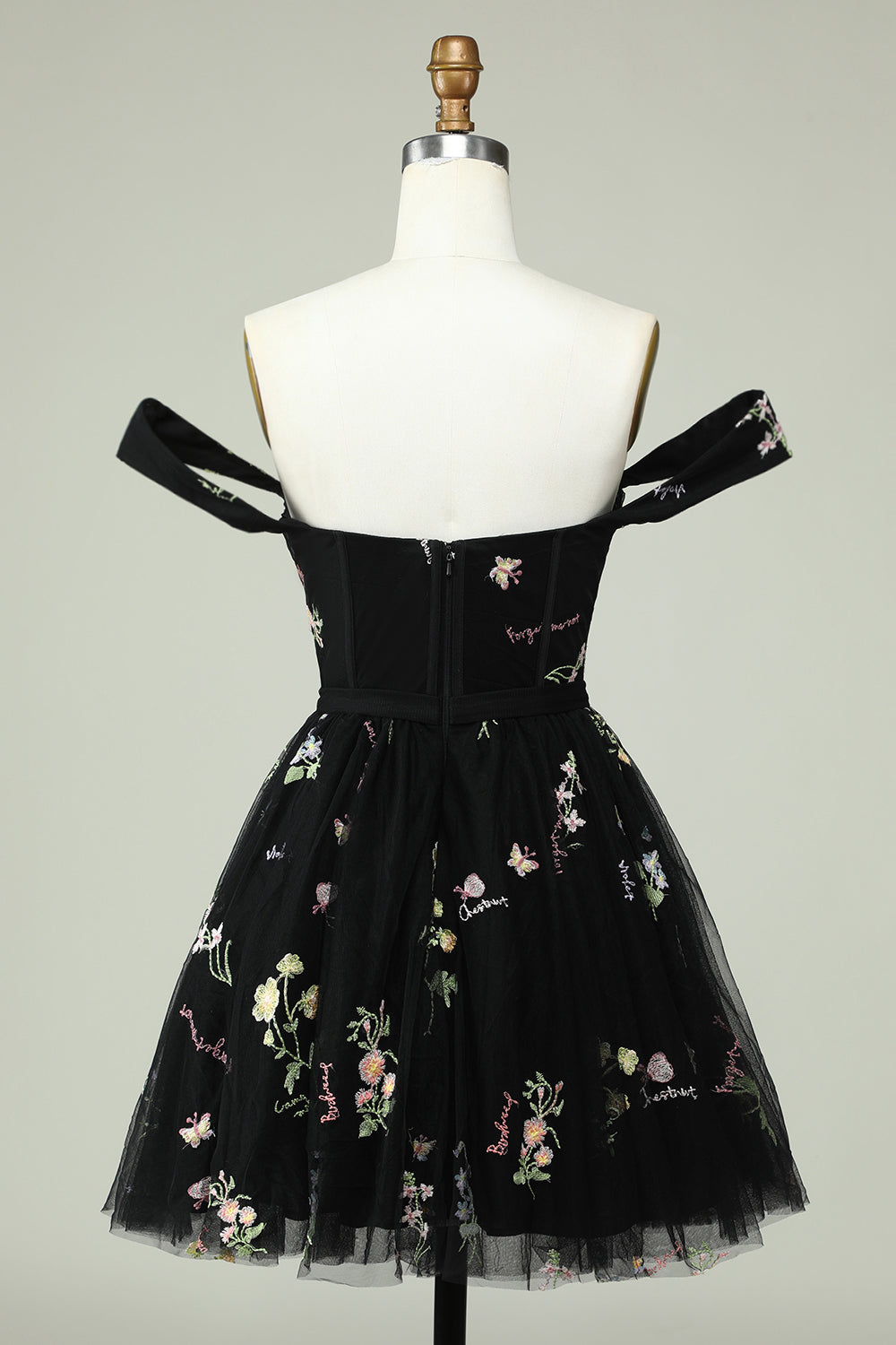 Cute A Line Sweetheart Black Short Homecoming Dress with Embroidery