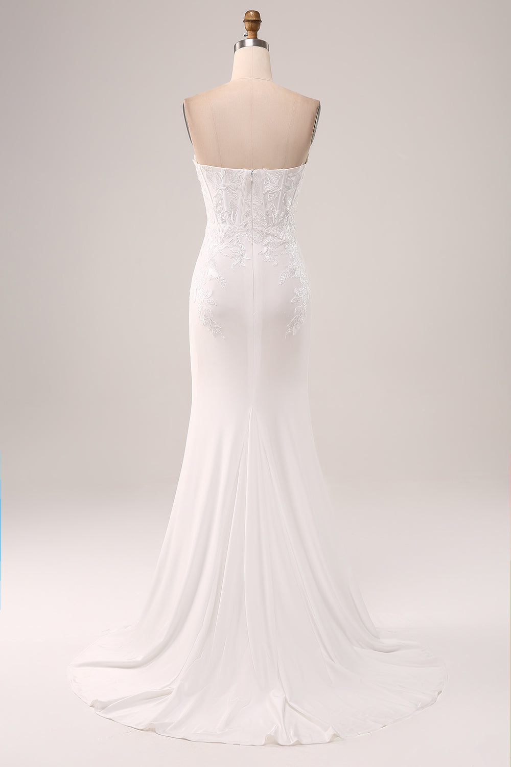 Stylish Ivory Mermaid Sweetheart Corset Wedding Dress with Lace Appliques